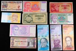 Lot of 25 Foreign Currency Notes - Variety of Countries, Years, Denominations!