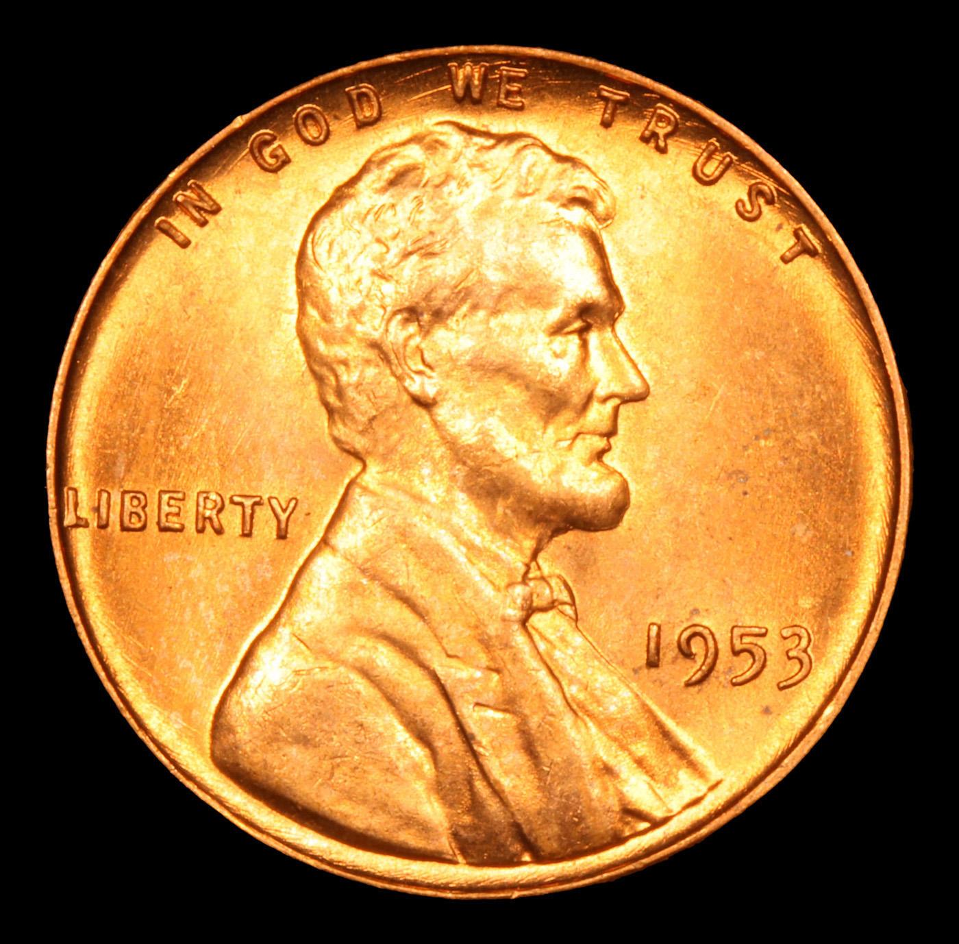 1953-p Lincoln Cent Near Top  POP 1c Graded GEM++ RD By USCG