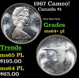 1967 Canada Dollar Cameo! 1 Grades Choice Unc+ PL