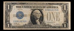 1928 "Funnyback" $1 Blue Seal Silver Certificate Grades vf+