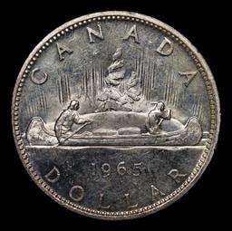 1965 Small Beads, Blunt 5 Canada Dollar 1 Grades Select Unc