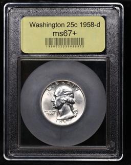 ***Auction Highlight*** 1958-d Near TOP POP! Washington Quarter 25c Graded Gem++ Unc by USCG