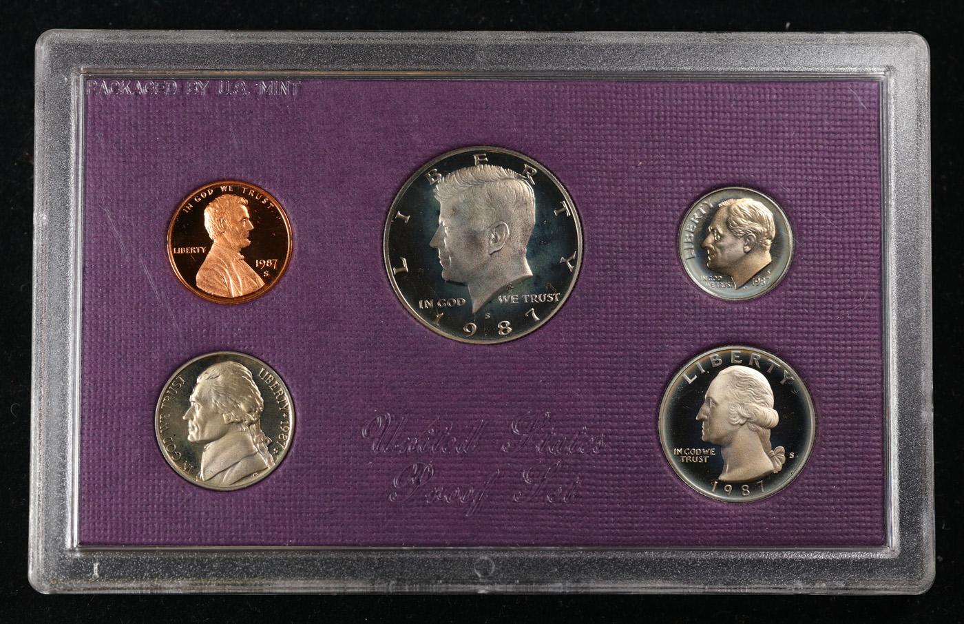 1987 United States Mint Proof Set 5 coins - No Outer Box