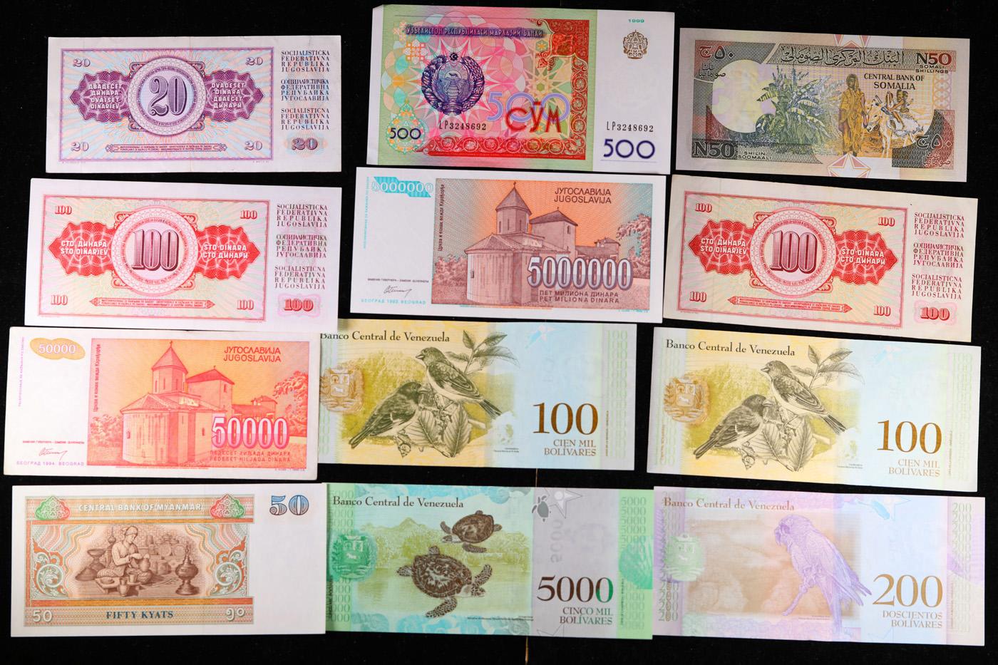 Lot of 25 Foreign Currency Notes - Variety of Countries, Years, Denominations!