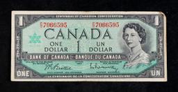 1967 Canada Centennial Issue 1 Dollar Banknote P# 84b Grades Select AU