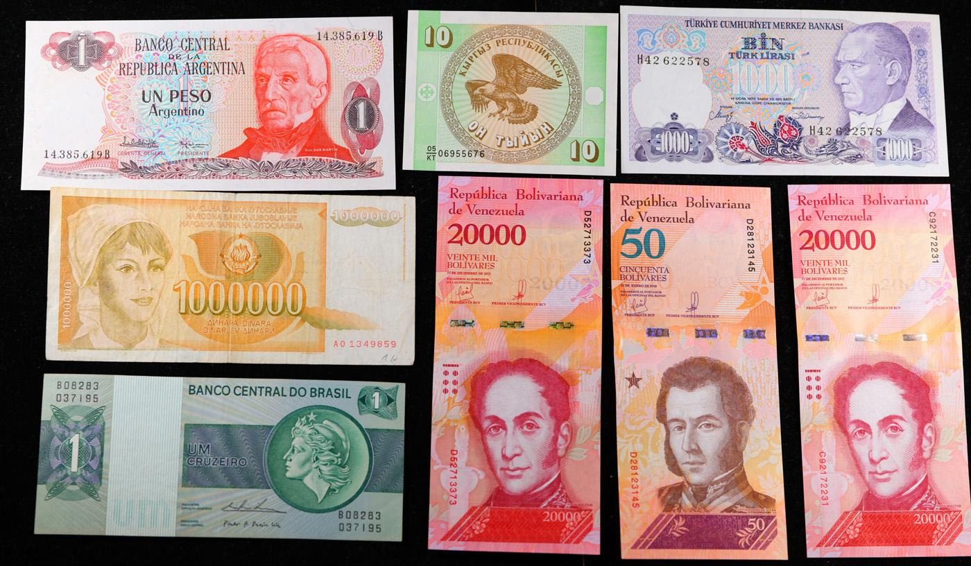 Lot of 25 Different Foreign Notes, A Variety of Countries, Dates, and Denominations!