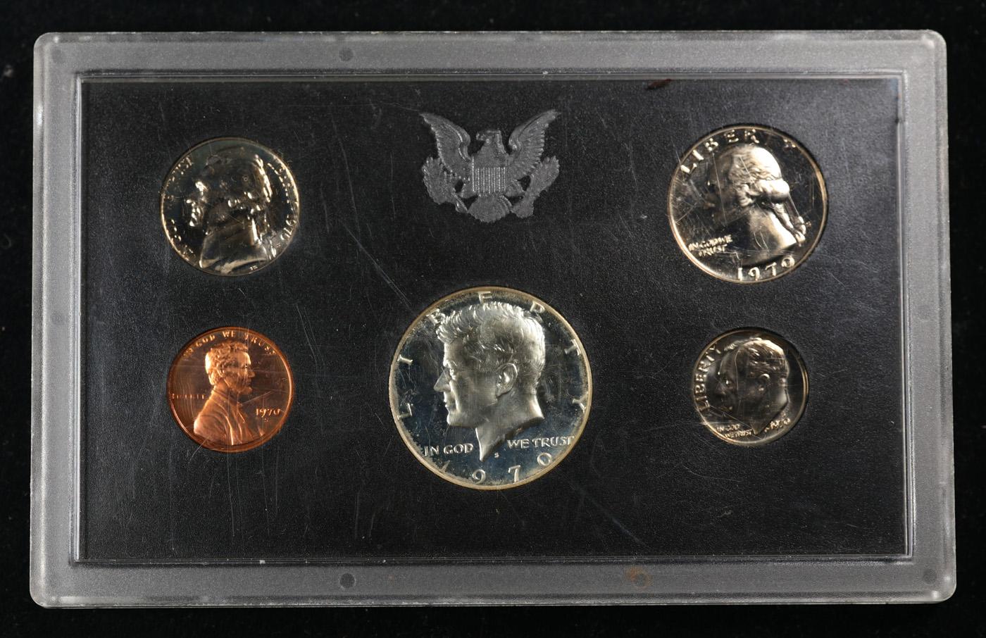 1970 United States Mint Proof Set 5 Coins - No Outer Box