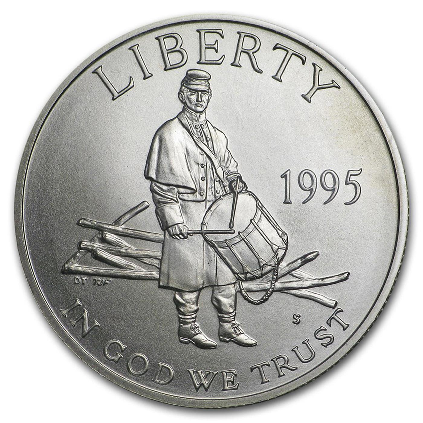 1995-S Civil War 1/2 Dollar Clad Commem BU (Young Collector)