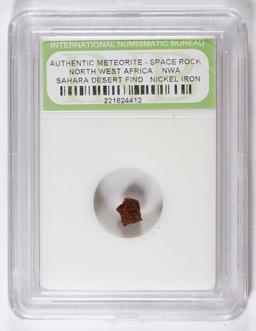 Authentic Meteorite Space Rock North West Africa, Sahara Desert Find Graded By INB