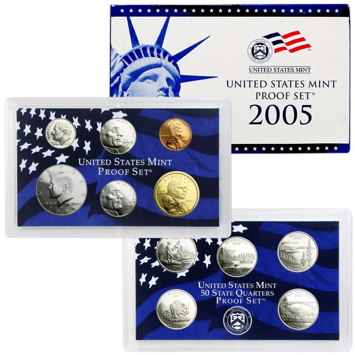 2005 United States Mint Proof Set 10 coins