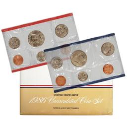 1986  United States Mint Proof Set 5 coins