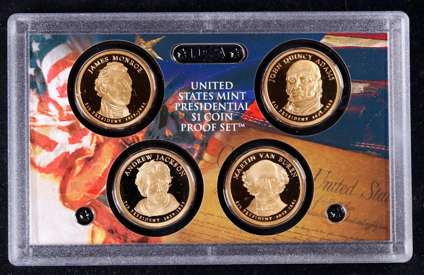 2008 United State Mint Presidential Dollar Proof Set. 4 Coins Inside.