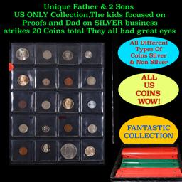 Unique Father & 2 Sons US ONLY Collection,The kids focused on Proofs and Dad on SILVER business stri