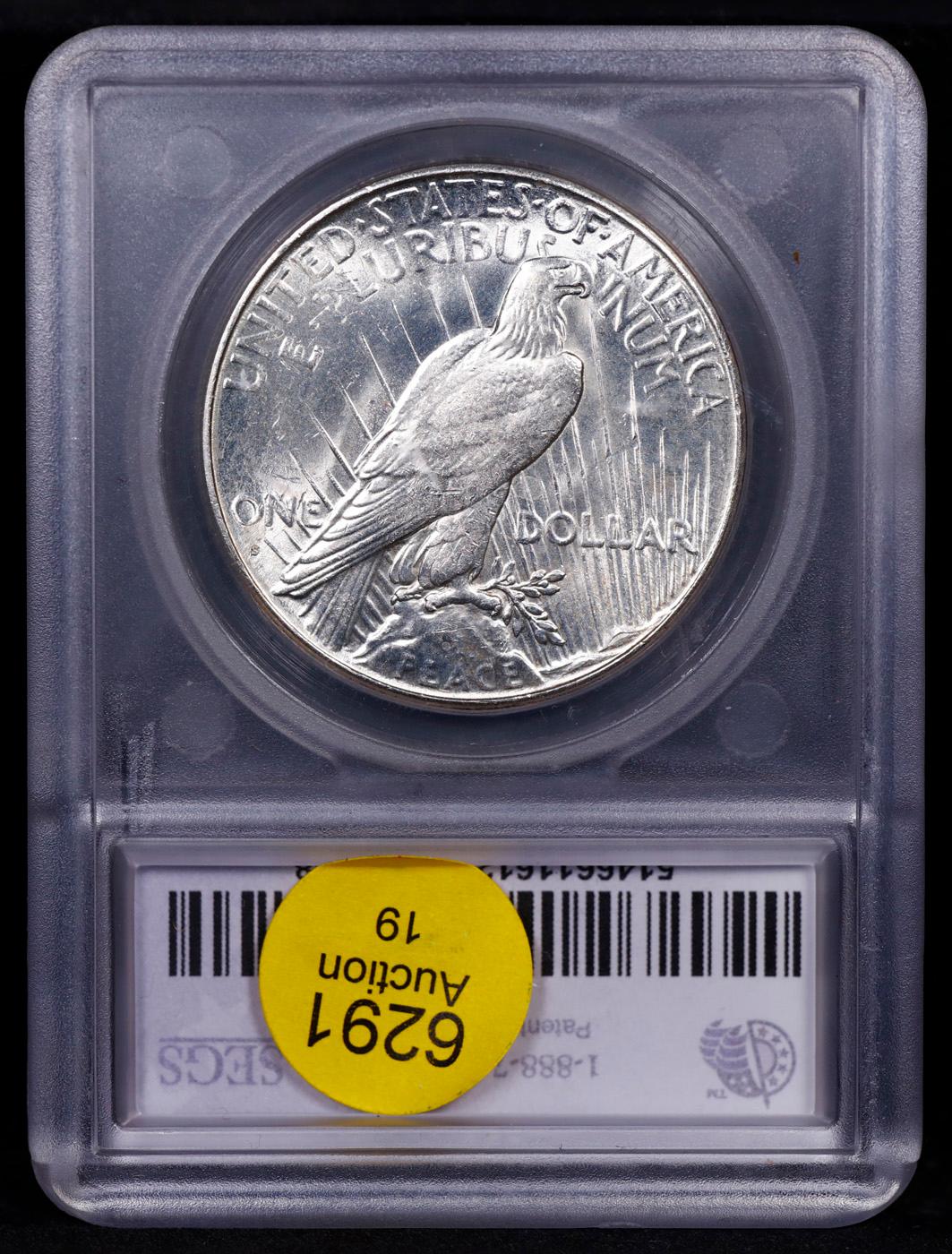 ***Auction Highlight*** 1925-s Peace Dollar $1 Graded ms63+ BY SEGS (fc)