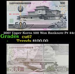 2007 Upper Korea 500 Won Banknote P# 44c Grades Gem++ CU