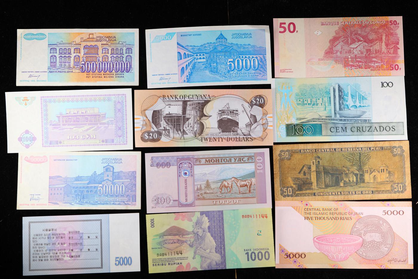 Lot of 25 Foreign Currency Notes - Various Countries, Dates, & Denominations! Grades