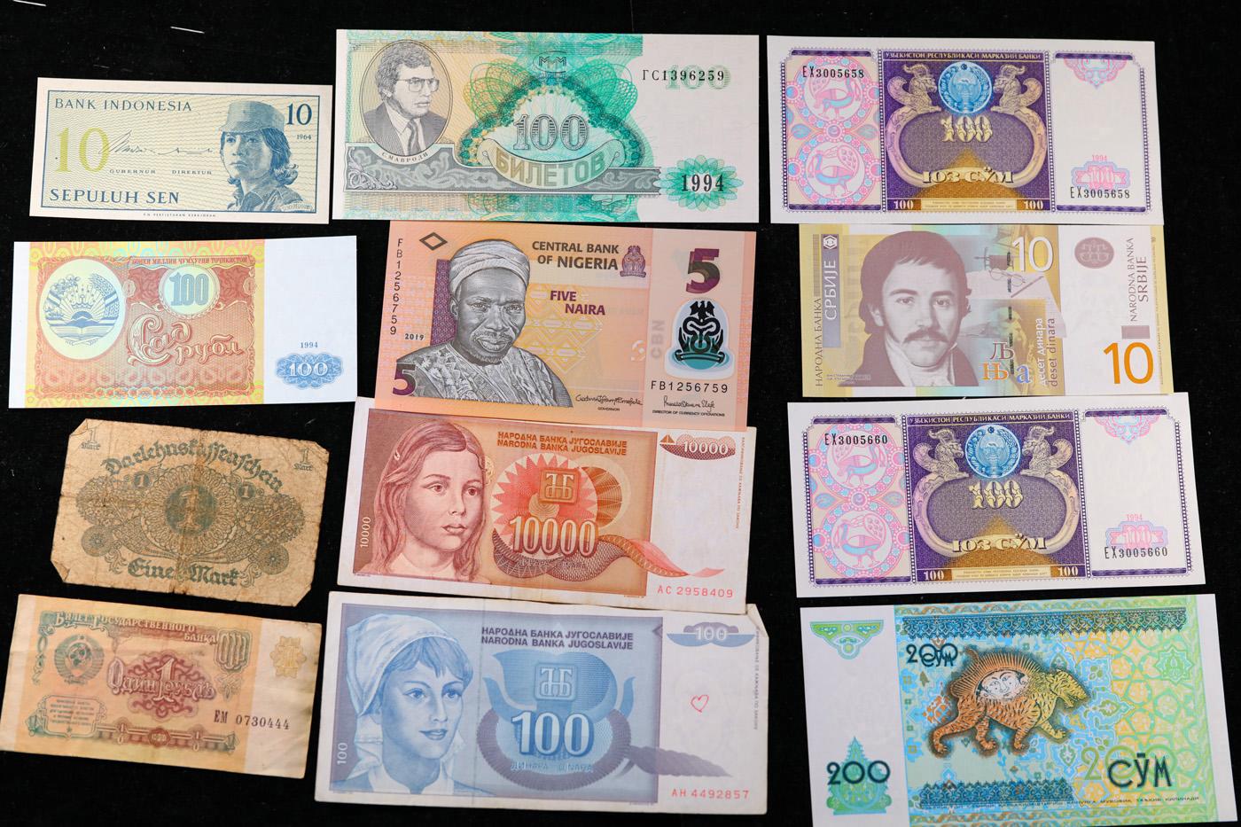 Lot of 25 Different Foreign Notes, A Variety of Countries, Dates, and Denominations!