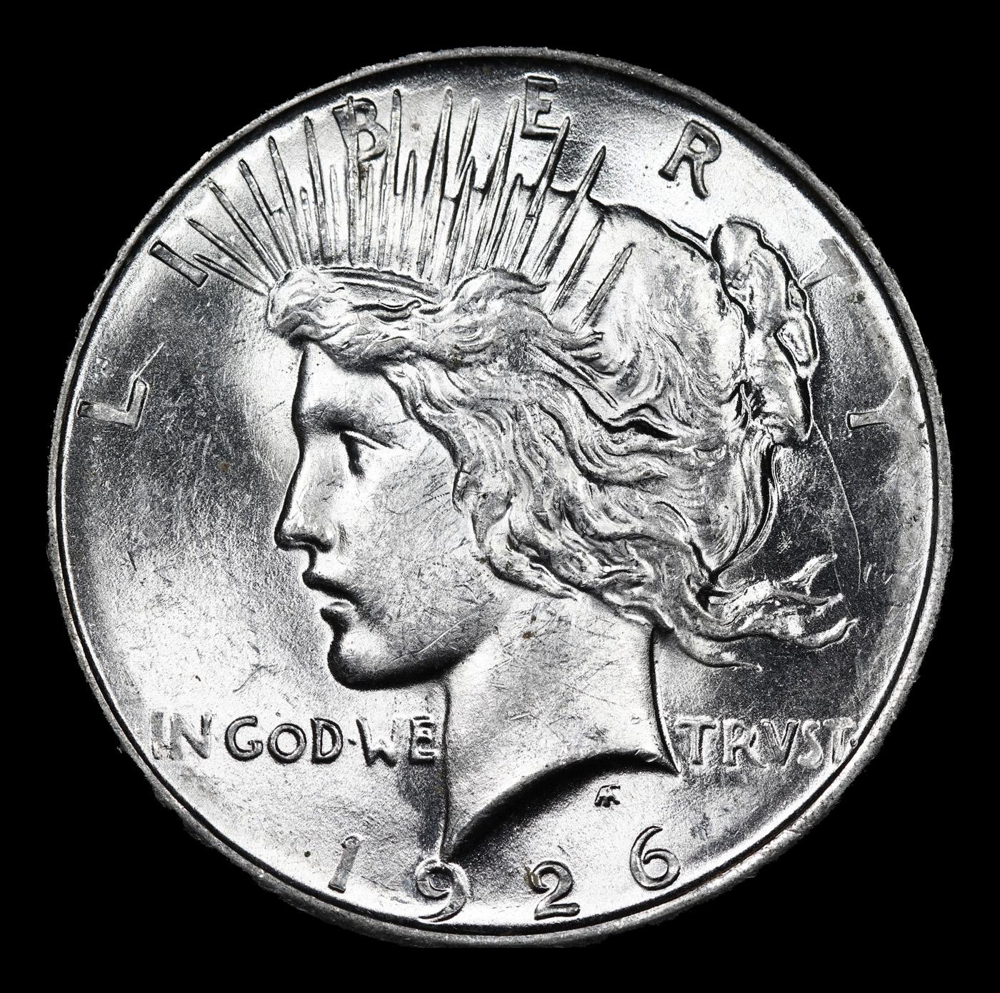***Auction Highlight*** 1926-d Peace Dollar $1 Graded ms64+ By SEGS (fc)