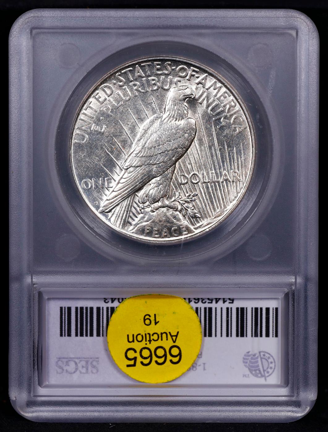 ***Auction Highlight*** 1927-d Peace Dollar $1 Graded ms63+ By SEGS (fc)