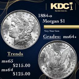 1884-o Morgan Dollar $1 Grades Choice+ Unc