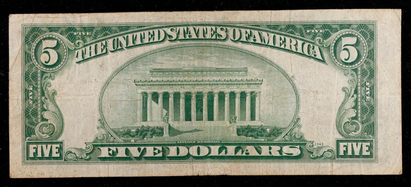 1934A $5 Silver Certificate North Africa WWII Emergency Currency Grades vf+