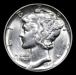 1945-p Mercury Dime 10c Grades GEM+ Unc