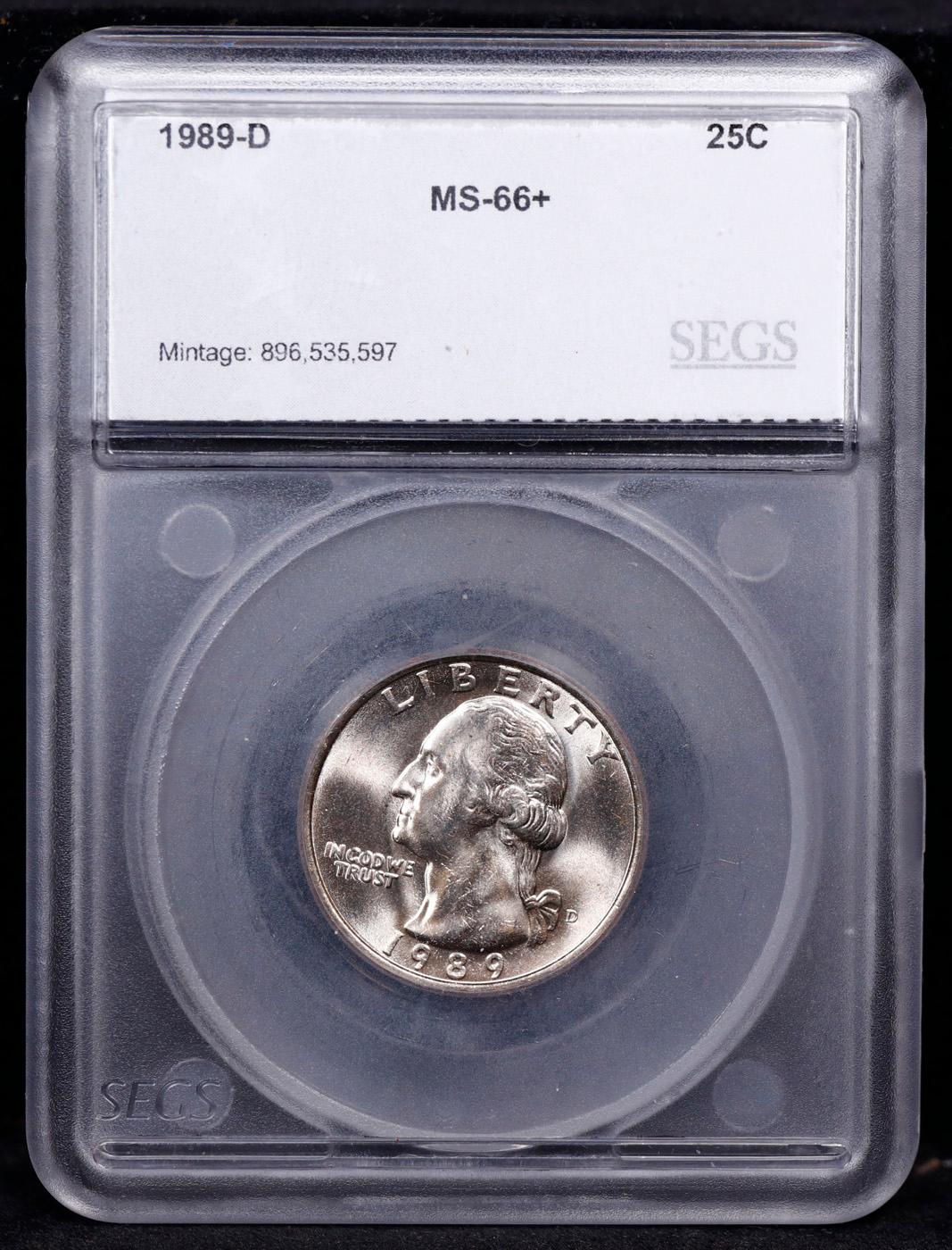 1989-d Washington Quarter 25c Graded ms66+ By SEGS