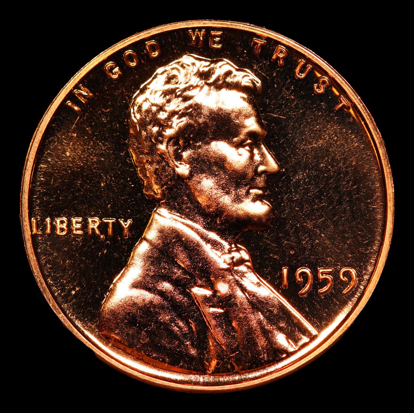 Proof ***Auction Highlight*** 1959 Lincoln Cent TOP POP! 1c Graded pr69 rd cam BY SEGS (fc)