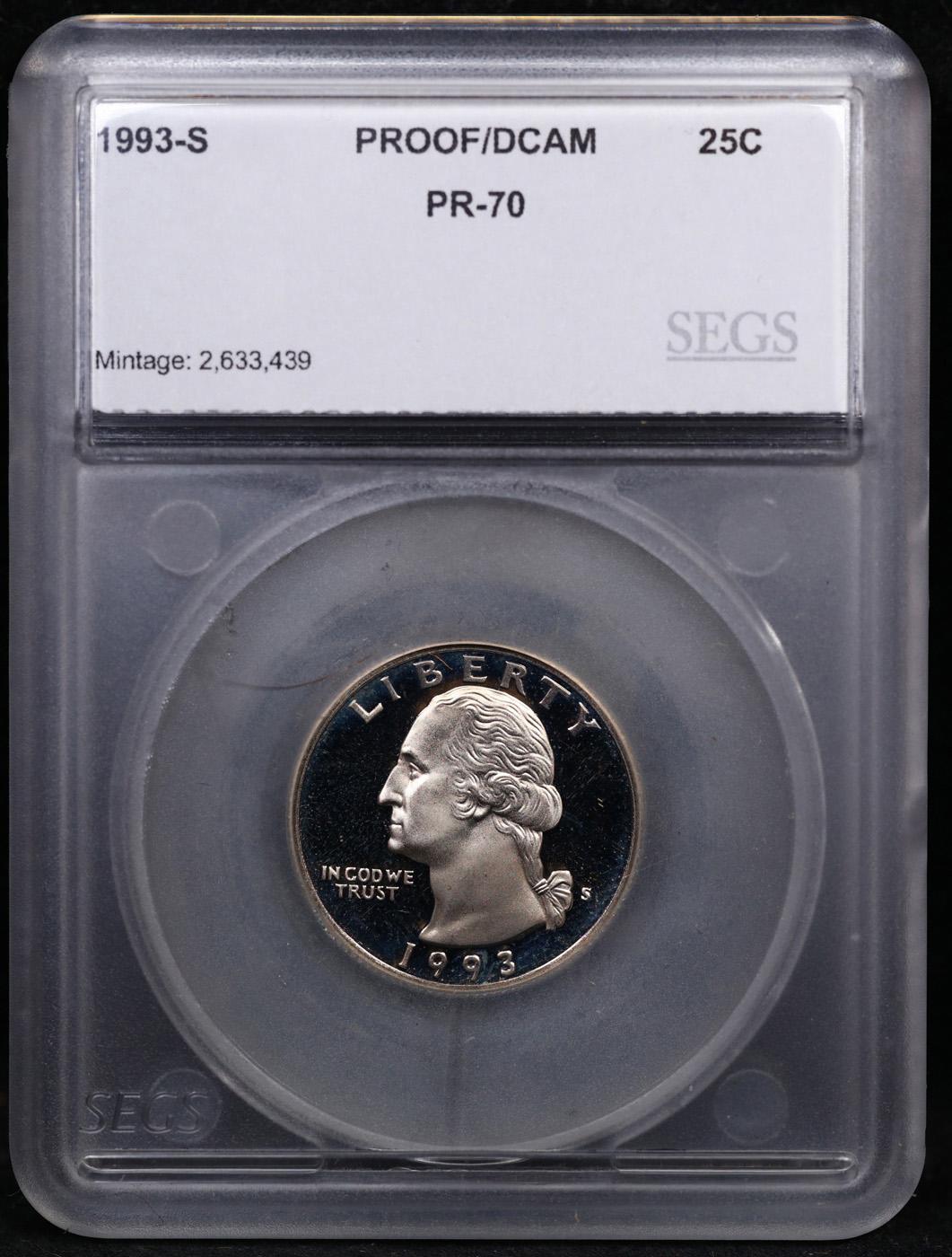 Proof 1993-s Washington Quarter TOP POP! 25c Graded pr70 dcam By SEGS