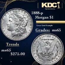 1888-p Morgan Dollar 1 Grades GEM Unc