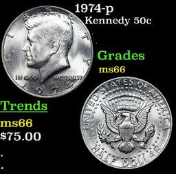 1974-p Kennedy Half Dollar 50c Grades GEM++ Unc