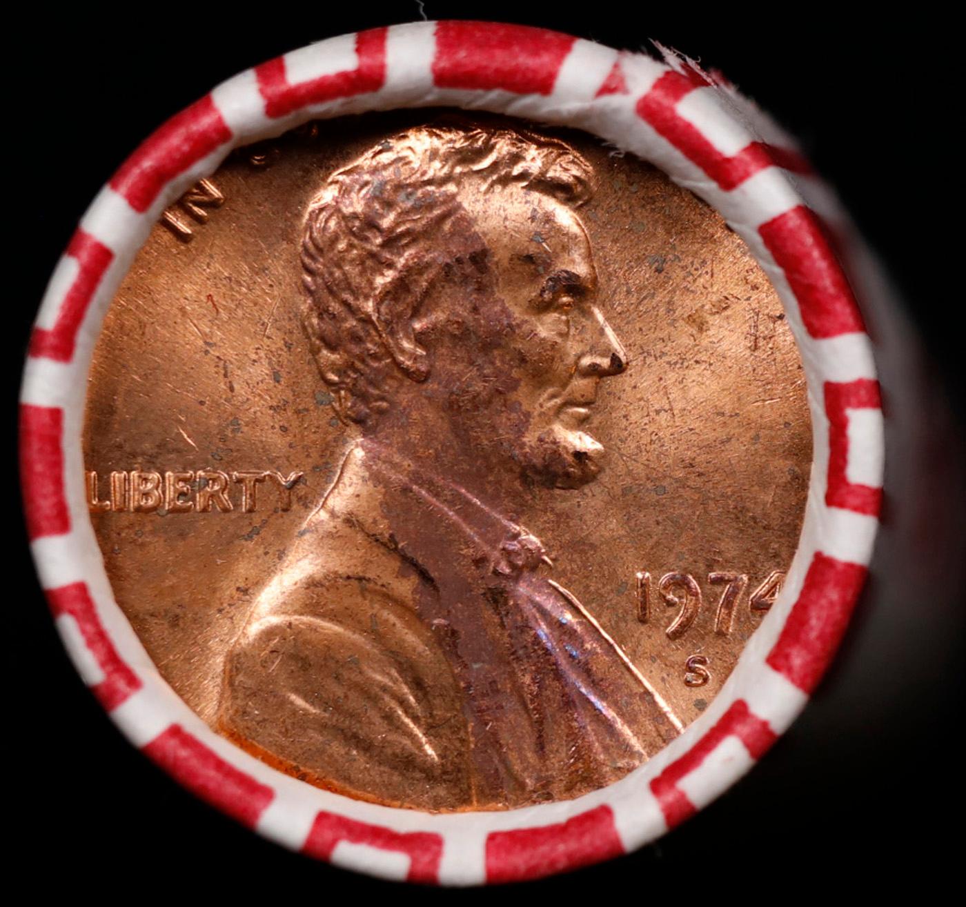 CRAZY Penny Wheel Buy THIS 1974-s solid Red BU Lincoln 1c roll & get 1-10 BU Red rolls FREE WOW