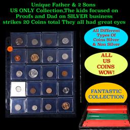 Unique Father & 2 Sons US ONLY Collection,The kids focused on Proofs and Dad on SILVER business stri