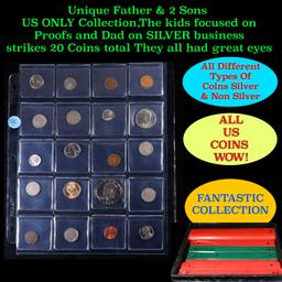 Unique Father & 2 Sons US ONLY Collection,The kids focused on Proofs and Dad on SILVER business stri