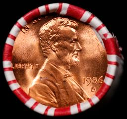 CRAZY Penny Wheel Buy THIS 1986-d solid Red BU Lincoln 1c roll & get 1-10 BU Red rolls FREE WOW