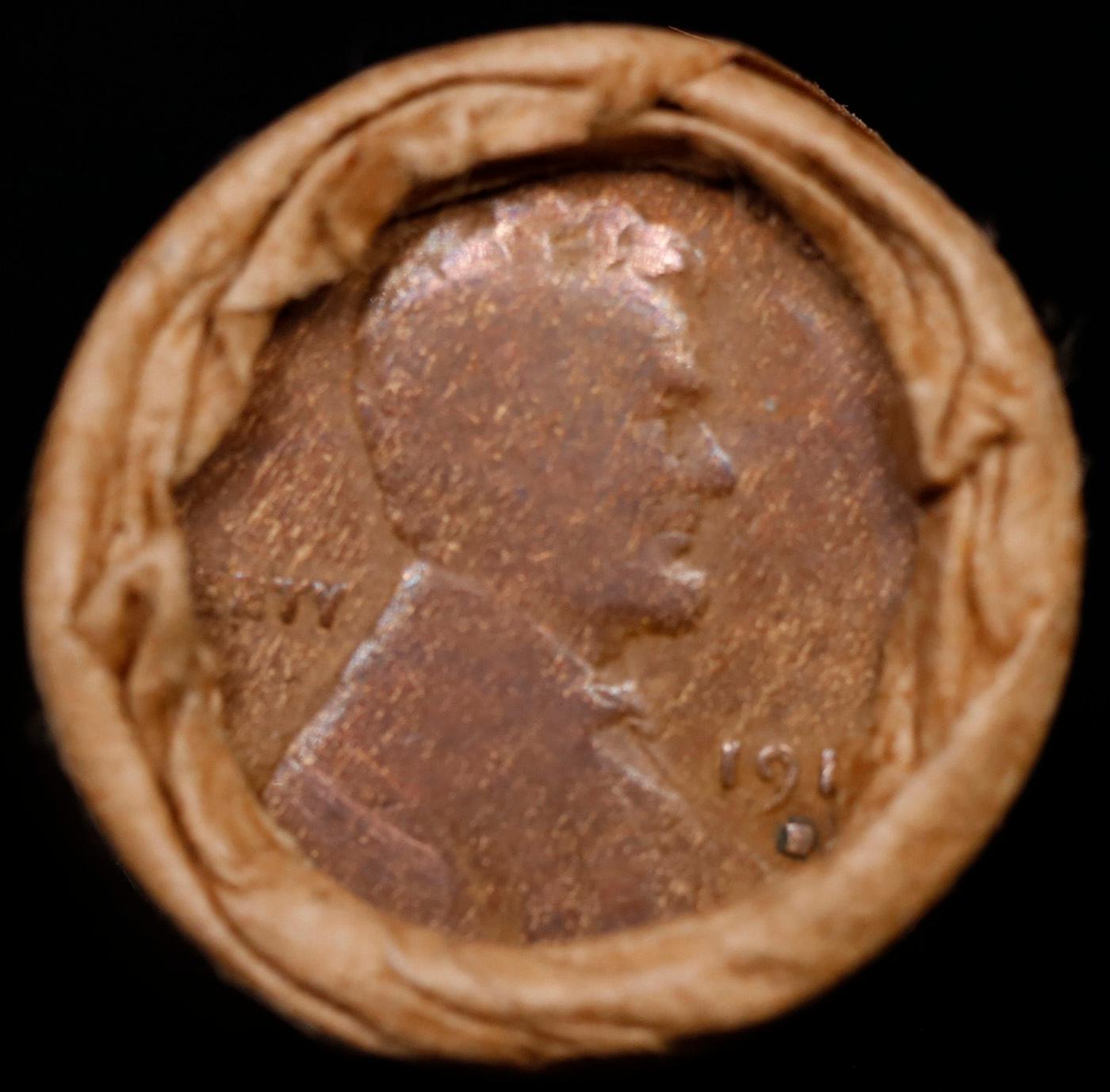 Lincoln Wheat Cent 1c Mixed Roll Orig Brandt McDonalds Wrapper, 1916-d end, 1901 Indian other end