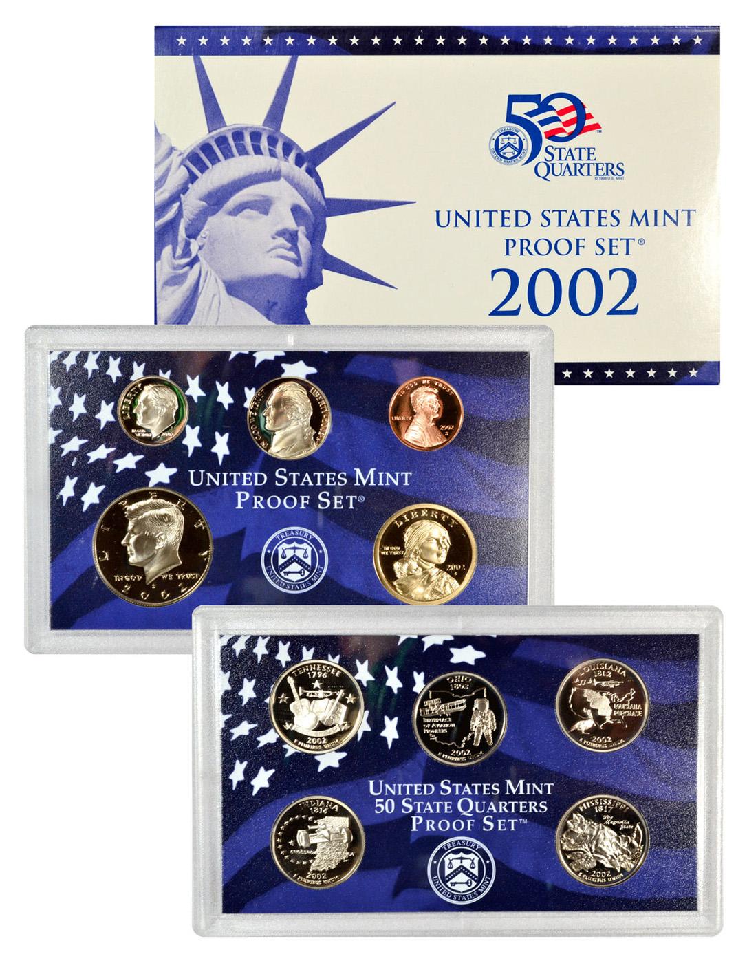 2002 United States Mint Proof Set 10 coins