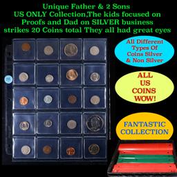 Unique Father & 2 Sons US ONLY Collection,The kids focused on Proofs and Dad on SILVER business stri