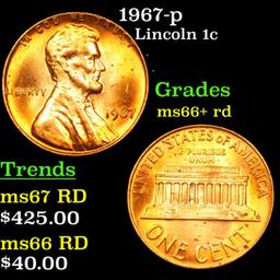 1967-p Lincoln Cent 1c Grades GEM++ RD