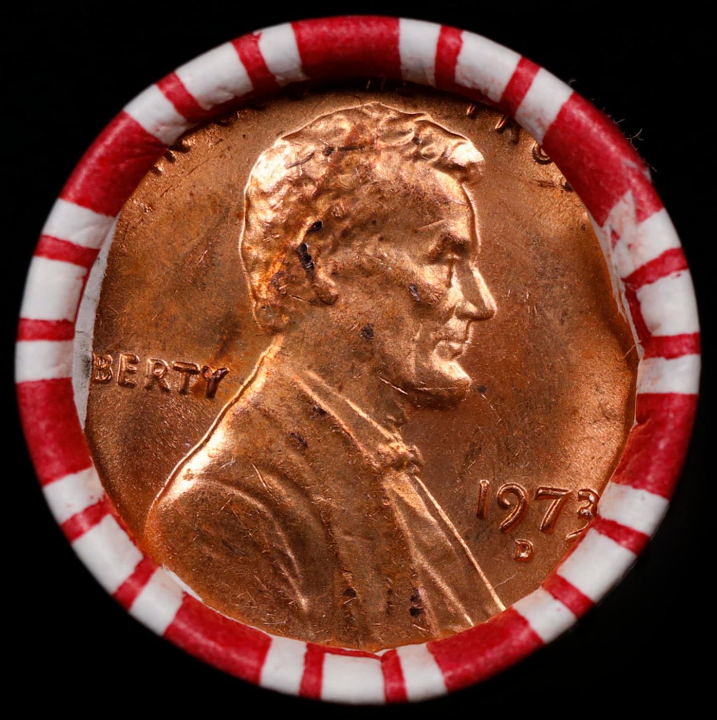 CRAZY Penny Wheel Buy THIS 1973-d solid Red BU Lincoln 1c roll & get 1-10 BU Red rolls FREE WOW