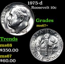 1975-d Roosevelt Dime 10c Grades Gem++ Unc