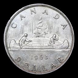 1963 Canada Silver Dollar 1 Grades Select Unc