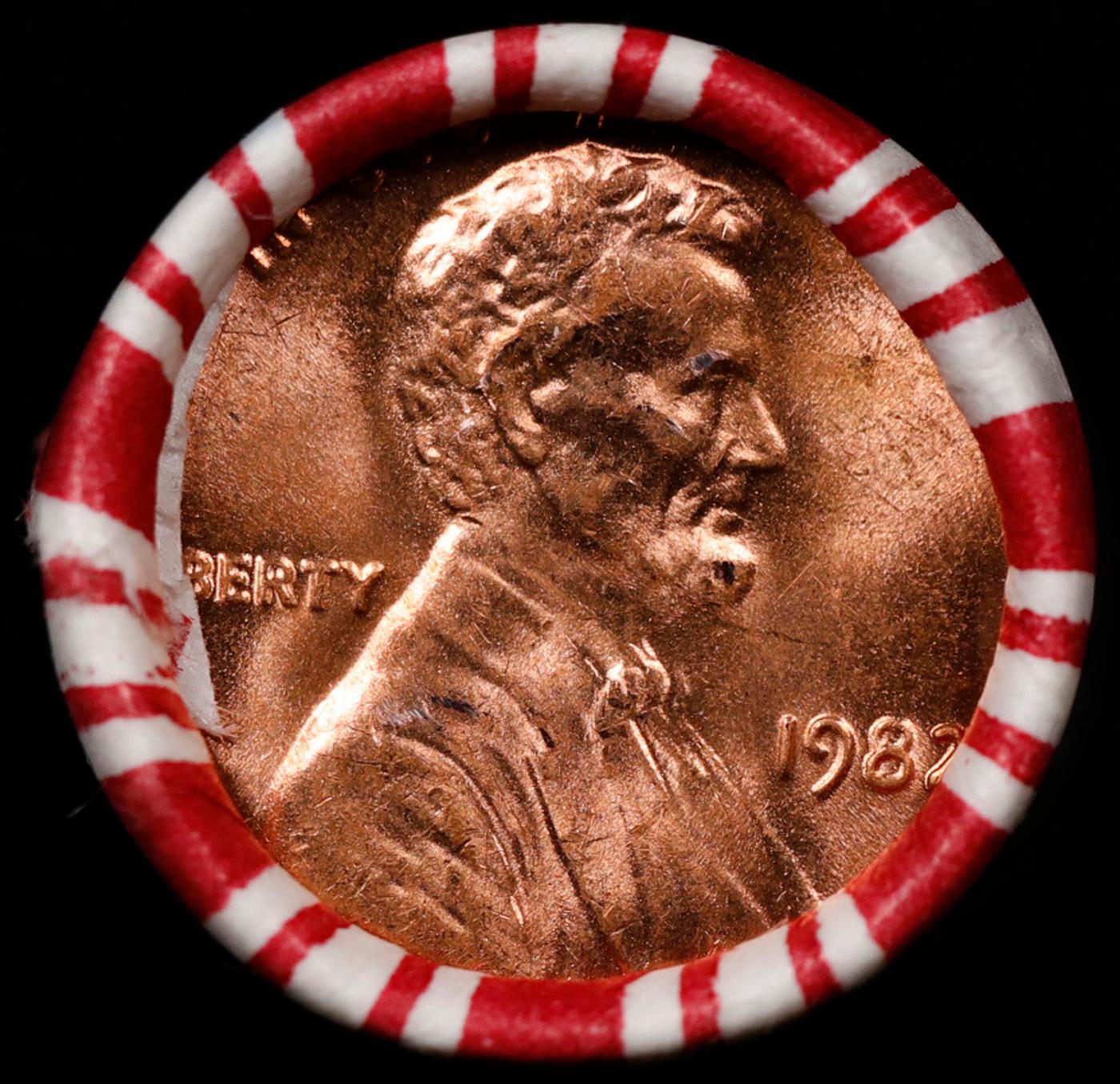 1-10 FREE BU RED Penny rolls with win of this 1982-p SOLID RED BU Lincoln 1c roll incredibly FUN whe