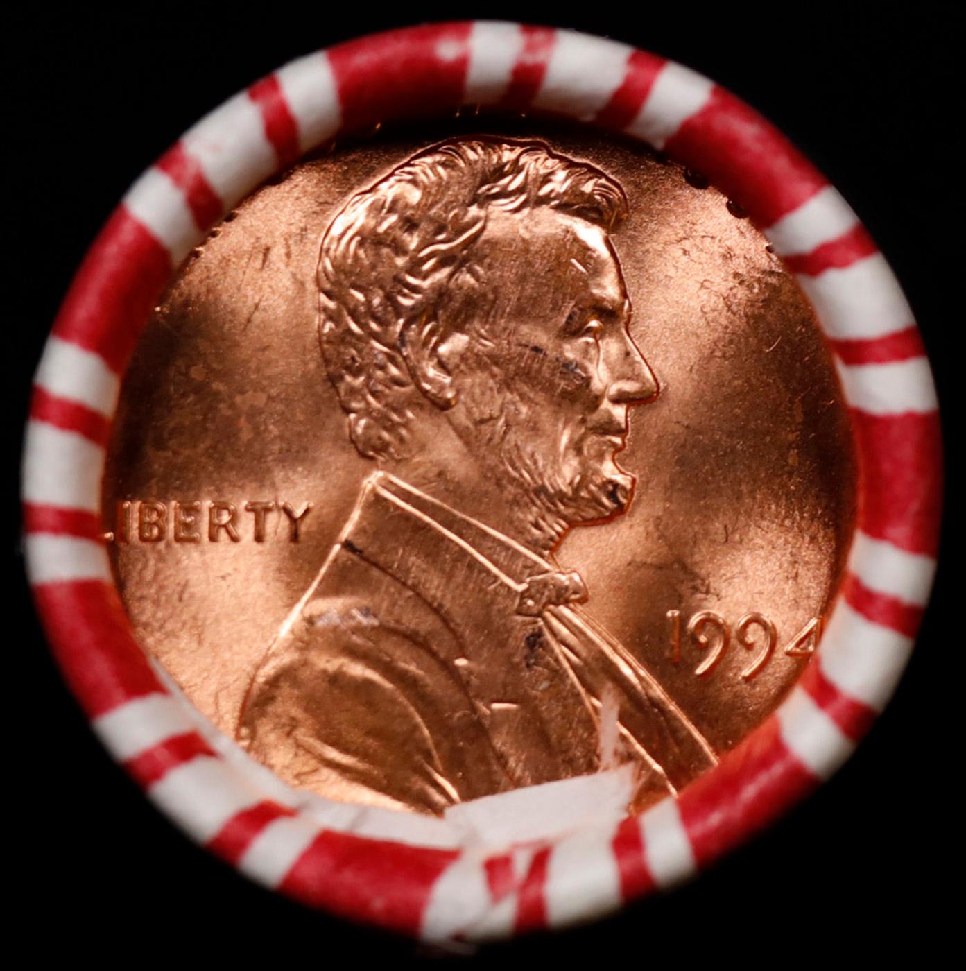 1-10 FREE BU RED Penny rolls with win of this 1994-p SOLID RED BU Lincoln 1c roll incredibly FUN whe