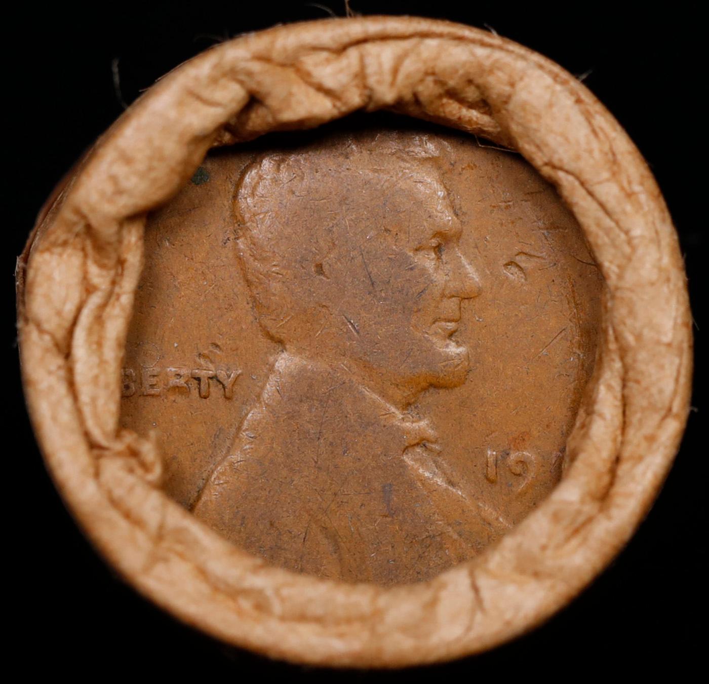 Lincoln Wheat Cent 1c Mixed Roll Orig Brandt McDonalds Wrapper, 1917-d end, 1907 Indian other end