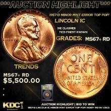 ***Auction Highlight*** 1957-d Lincoln Cent Minor Mint Error TOP POP! 1c Graded GEM++ RD By USCG (fc