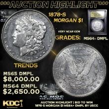***Auction Highlight*** 1878-s Morgan Dollar $1 Graded Choice Unc+ DMPL By USCG (fc)