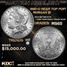 ***Auction Highlight*** 1880-o Morgan Dollar Near Top Pop! $1 Graded GEM Unc By USCG (fc)