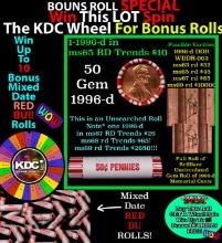 CRAZY Penny Wheel Buy THIS 1996-d solid Red BU Lincoln 1c roll & get 1-10 BU Red rolls FREE WOW