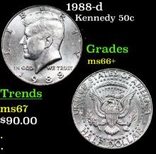 1988-d Kennedy Half Dollar 50c Grades GEM++ Unc